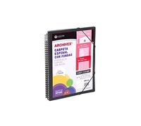 Carchivo - Carpeta personalizable de 20 fundas con espiral Archivex Star, color negro