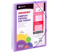 Carchivo - Carpeta personalizable de 20 fundas con espiral Archivex Star, color violeta