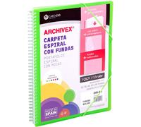 Carchivo - carpeta personalizable de 40 fundas con espiral archivex st