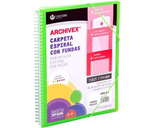 Carchivo - carpeta personalizable de 40 fundas con espiral archivex st