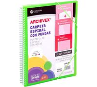 Carchivo - Carpeta personalizable de 40 fundas con espiral Archivex Star, verde claro
