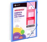 Carchivo -Carpeta personalizable de 50 fundas con espiral Archivex Star, color azul