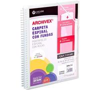 Carchivo -carpeta personalizable de 60 fundas con espiral archivex sta