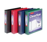 Cardinal 1.5" D-Ring View Binders, 4 per Pack, 1 Each Black, Blue, Green & Red (29300)
