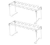 cardyven Parrilla para Patas de ala de Pollo, Rejilla para Asar Plegable de Acero Inoxidable, 2 uds.