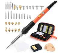 Carehabi Kit de Pirograbado para Madera, Soldador Pirograbador con Temperatura Ajustable 200℃-450℃, Lápiz Térmico para Madera, Cuero, Grabado y Soldadura, Kit de Regalo DIY para Manualidades y Pirogra