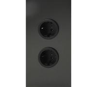 Caressi Enchufe de esquina 2ST220, 2 enchufes, para montaje vertical en una esquina, acero inoxidable, antracita, 230 V