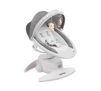 Caretero Opti - Balancín eléctrico para bebé con tres modos de función, 360 grados, mosquitera, panel de control intuitivo, rotación de 360 grados, ajuste de posición reclinada, color gris