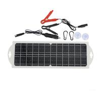 Cargador de panel solar monocristalino de 10 W 12 V con salida USB y CC, cargador de goteo de alta eficiencia para coche, barco, RV, motocicleta, kit de mantenimiento portátil