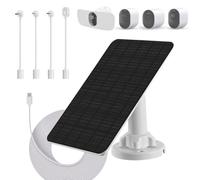 Cargador de panel solar para cámaras Arlo con 5 conectores de carga | Batería integrada de 4000 mAh. Compatible con cámaras de reflector inalámbricas Arlo Pro 6/6XL, 5S/4/3/2, Essential, Ultra