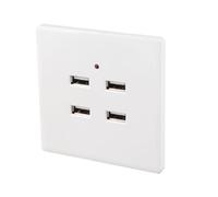 Cargador de Pared con 4 Puertos USB para Hogar y Oficina Compatible con Toma Eléctrica de 110 V a 250 V Cargador USB Multipuerto para Teléfonos Tabletas y Dispositivos Electrónicos
