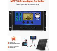Cargador solar de 20W y 12V para baterías, con función de carga de mantenimiento y controlador MPPT inteligente, y soporte de montaje ajustable. Resistente al agua (IP67), ideal para coches, barcos, c
