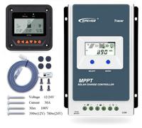 Cargador solar MPPT EPEVER Tracer Serie AN, 10A / 20A / 30A / 40A, con sistema de identificación automática de voltaje de corriente continua (12V / 24V) (30 MT50)