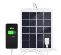 Cargador solar portátil, cargador portátil, resistente al agua, 5 W, 5 V, cargador rápido para camping, ventiladores de carga, luz LED para camping, viajes, caravana