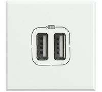 Cargador USB doble Bticino Axolute HD4285C2 Blanco 2modulos