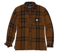 Carhartt Loose Fit Midweight Flannel Camisa Damas, marrón, Talla L