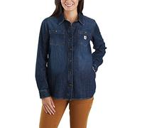 Carhartt Camisa de manga larga de mezclilla de peso medio para mujer, Zion, XS