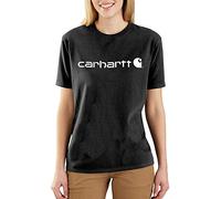 Carhartt Camiseta de Manga Corta Con Logotipo Gráfico, Tejido Grueso, Ajuste Holgado, Mujer, Negro, L