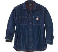Carhartt Denim Fleece Lined Snap Front Camisa, Azul, Talla S