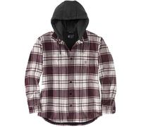 Carhartt Flannel Fleece Lined Hooded Camisa, Blanco, Talla XXL