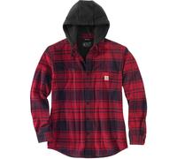 Carhartt Flannel Fleece Lined Hooded Camisa, rojo, Talla XXL