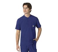 Carhartt Force Cross-Flex - Camiseta quirúrgica Henley para hombre, color azul galaxia, talla L