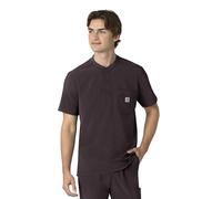 Carhartt Force Cross-Flex - Camiseta quirúrgica Henley para hombre, color sepia oscuro, talla M