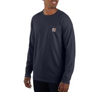 Carhartt Force Relaxed Fit-Camiseta de Manga Larga con Bolsillo de Peso Medio Ajuste Relajado, Marino, XX-Large para Hombre