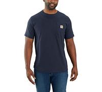 Carhartt Force Relaxed Fit Midweight Short-Sleeve Pocket T-Shirt Camiseta de Trabajo utilitario, Navy, S de los Hombres