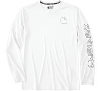 Carhartt Force Sun Defender™ Long-Sleeve Logo Graphic Long-Sleeve Camisa funcional, Blanco, Talla XL