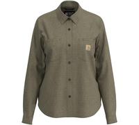 Carhartt Hamilton Relaxed LS Camisa de franela de mujer, oliva/verde, Talla S