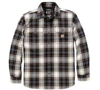 Carhartt Hubbard Loose LS Plaid Camisa, Negro/Blanco, Talla S