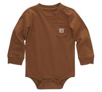 Carhartt Long-Sleeve Pocket Bodysuit, Carhartt Brown, 9 Months