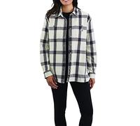 Carhartt Heavyweight Twill Camisa de dama, Blanco/Negro, Talla XS
