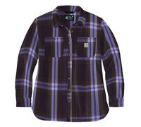 Carhartt Loose Fit Heavyweight Twill Camisa Damas, Marrón oscuro/morado, Talla M