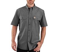 Carhartt Loose Fit Midweight Short-Sleeve Shirt Camisa con Botones Work Utility, Black Chambray, M de los Hombres