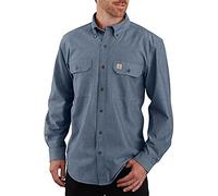 Carhartt Men's Original Fit Long Sleeve Shirt, Denim Blue Chambray, X-Large