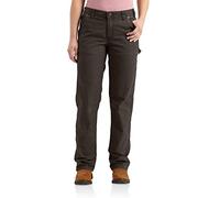 Carhartt Pantalón de trabajo, en lona con tecnología Rugged Flex, Loose Fit Para Mujer, Verde caqui oscuro, W16