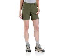 Carhartt Pantalones cortos de trabajo de lona Rugged Flex Relaxed Fit para mujer, Albahaca, 8