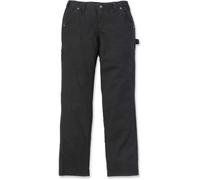 Carhartt Pantalón de trabajo, en lona con tecnología Rugged Flex, Loose Fit Para Mujer, Negro, W12