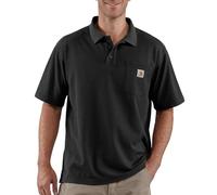 Carhartt Polo de manga corta de peso medio con bolsillo para hombre, Negro -, X-Large