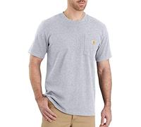 Carhartt Relaxed Fit Heavyweight Short-sleeve K87 Pocket T-shirt, Camiseta Work Utility, Hombre, Jaspeado Gris, XS