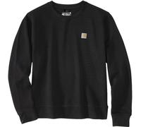 Carhartt Relaxed Fit Midweight French Terry Crewneck Sudadera de mujer, negro, tamaño L