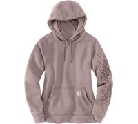 Carhartt Relaxed Fit Rain Defender Graphic Sudadera con capucha para mujer, Crema/rosa, Talla XL