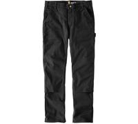 Carhartt Relaxed Straight Rugged Flex Duck Double-Front Dungaree Pantalones, negro, Talla 36/30