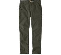 Carhartt Relaxed Straight Rugged Flex Duck Double-Front Dungaree Pantalones, Oliva Oscuro, Talla 33/32