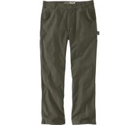 Carhartt Relaxed Straight Rugged Flex Duck Dungaree Pantalones, Oliva Oscuro, Talla 34/32