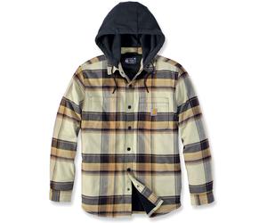 Carhartt Rugged Flex Flannel Fleece, chaqueta textil XL male Marrón Oscuro/Amarillo Claro/Negro