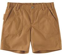 Carhartt Rugged Flex Relaxed Fit Canvas Work Pantalones cortos para damas, marrón, Talla 6