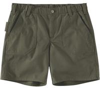 Carhartt Rugged Flex Relaxed Fit Canvas Work Pantalones cortos para damas, Verde oscuro, Talla 18